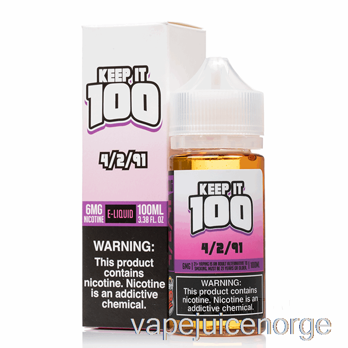 Vape Juice 4/2/91 - Behold Det 100 E-væske - 100ml 6mg